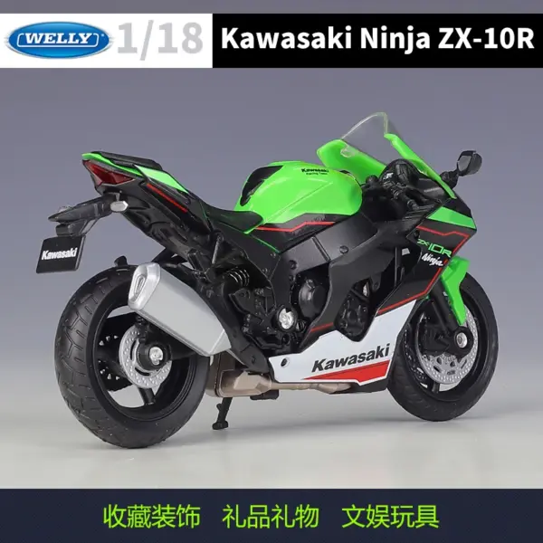 Welly 1:18 Kawasaki Ninja ZX10-R Diecast Model - Image 5