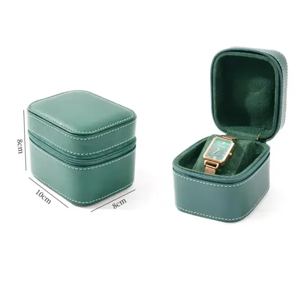 PU Leather Travel Watch Case with Removable Cushion - Image 8