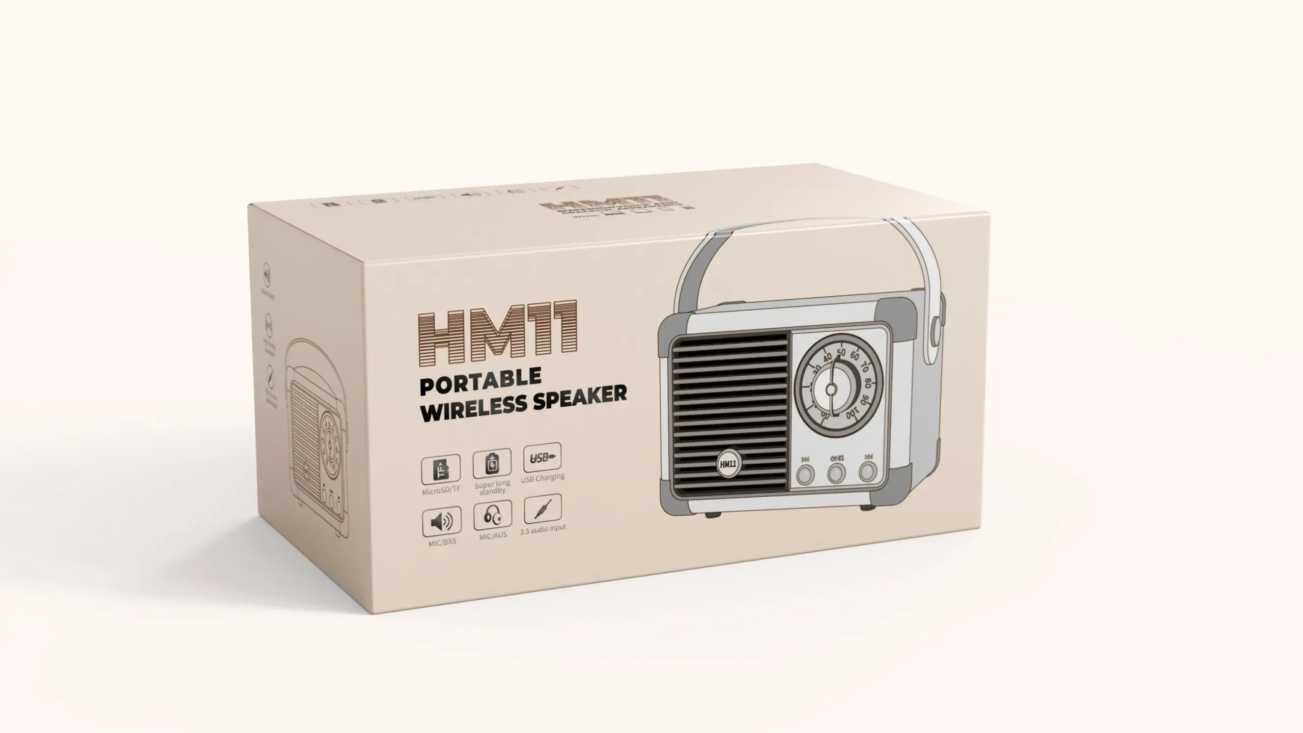 Retro Bluetooth Speaker HM11 Classic Mini Stereo 6 Retro Bluetooth Speaker HM11 Classic Mini Stereo - Image 6