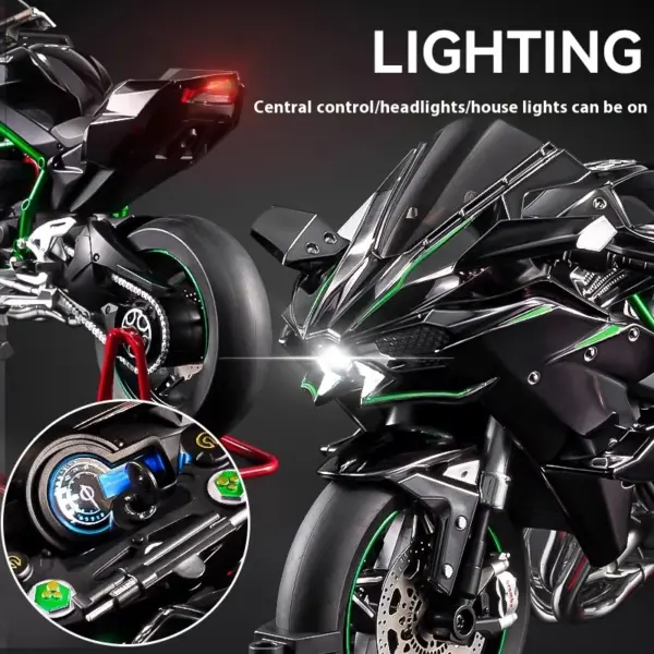 Kawasaki H2R 1:6 Diecast Motorcycle Model - Image 5