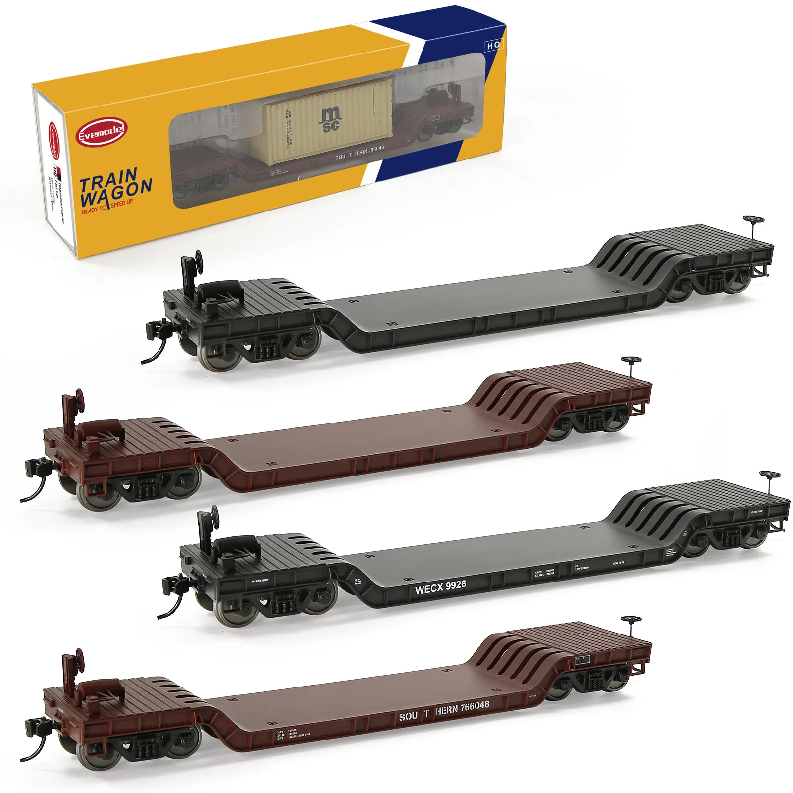 Evemodel HO Scale 1:87 Flatcar Model Railway C8770 2 Evemodel HO Scale 1:87 Flatcar Model Railway C8770 - Image 2