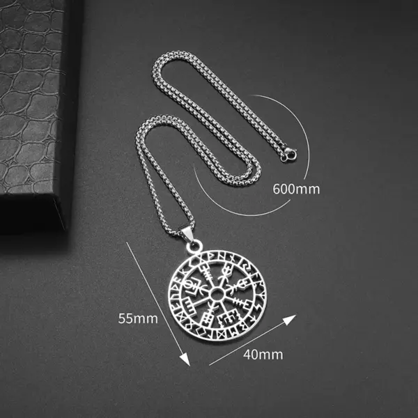 Vintage Nordic Rune Compass Necklace AL18514 - Image 6
