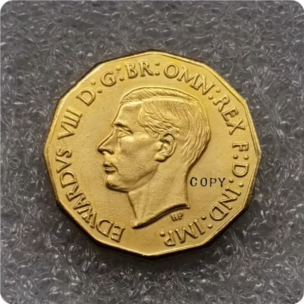 1937 UK Edward VIII 3 Pence Replica Coin - Image 3
