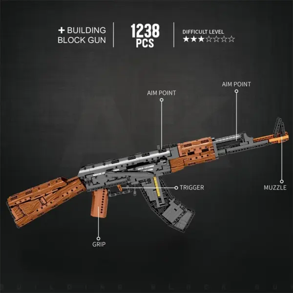 AK47 Assault Rifle Model Building Blocks Kit - Image 3