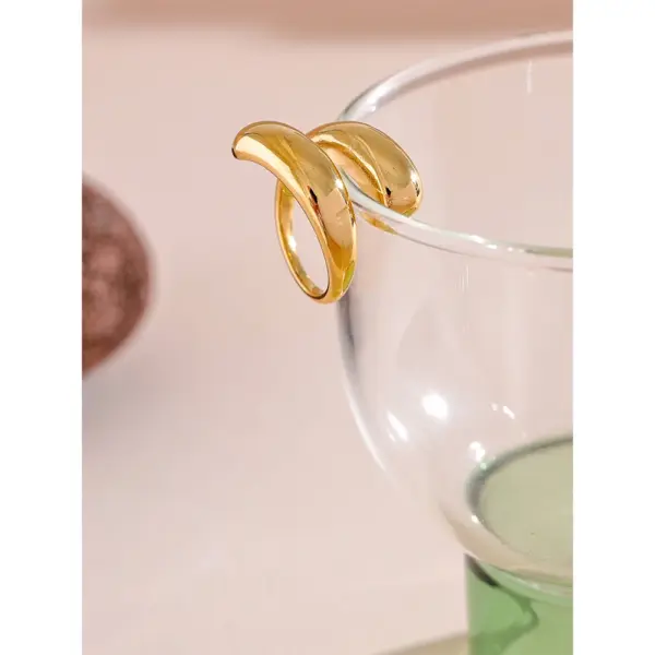Yhpup Stainless Steel Geometric Ring 18K PVD Plated - Image 6