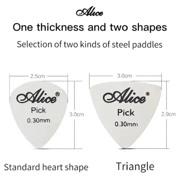 Alice 10Pcs Silver Metal Guitar Picks 0.3mm - Image 3