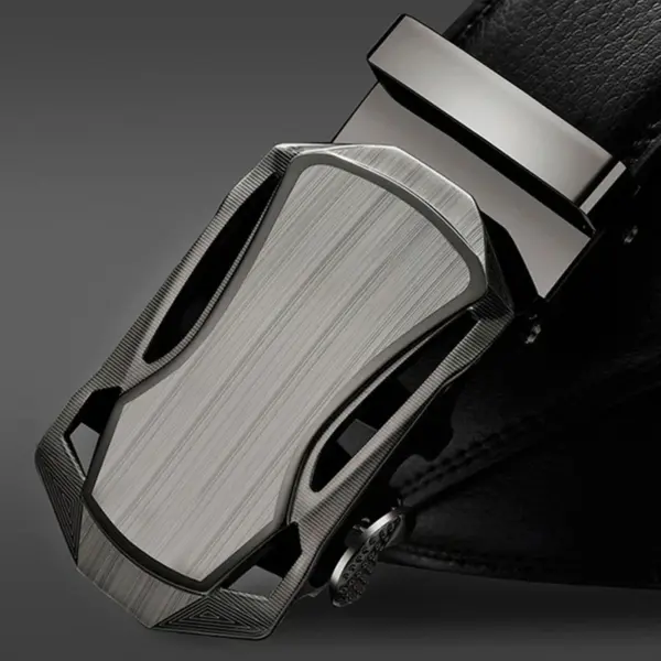 Luxury Men's Automatic Metal Buckle Leather Belt - Image 3