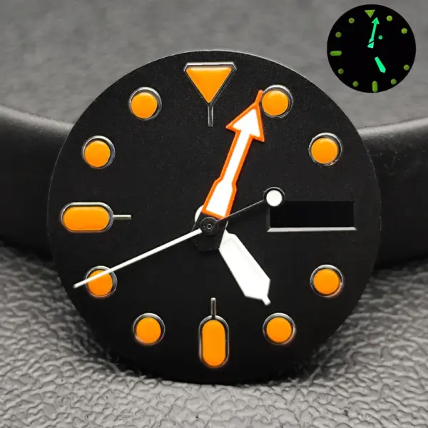 28.5mm Green/Black Dual Calendar Watch Dial for NH36 - Image 2
