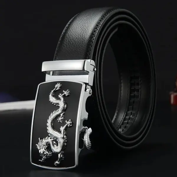 Men's Leather Dragon Belt with Automatic Buckle - Image 8