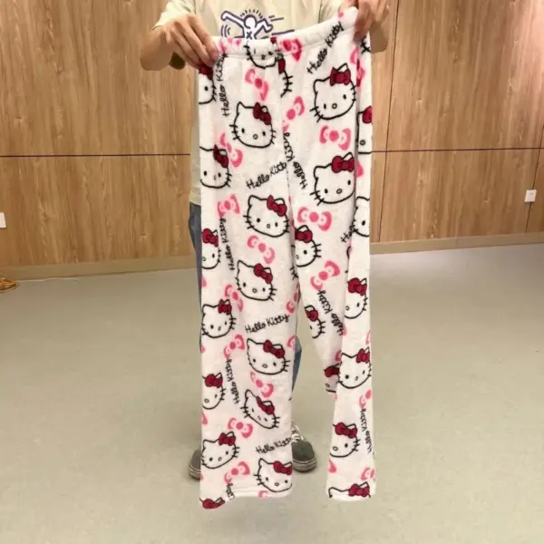 Hello Kitty Flannel Pajamas Women’s Warm Halloween Pants - Image 5