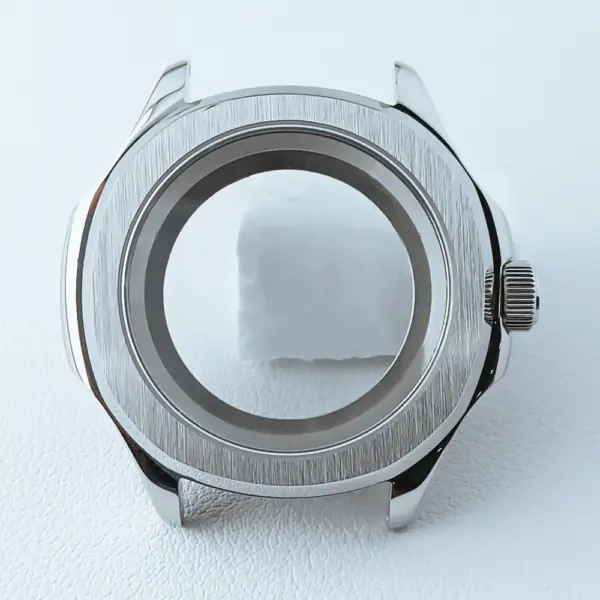 39.5mm Silver Black NH35 Watch Case with Sapphire Glass - Image 40