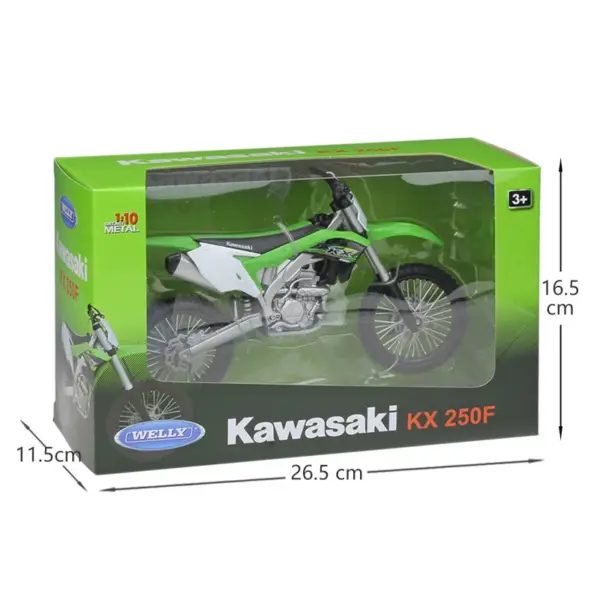 Welly 1:10 Kawasaki KX 2017 Model Toy Set - Image 4