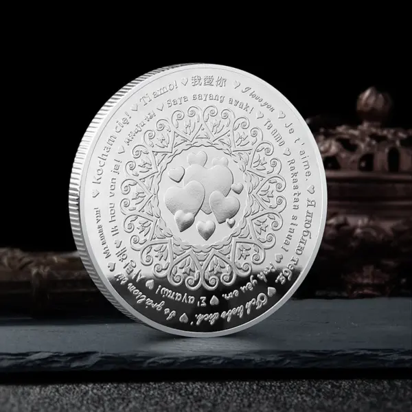 Love Swan Commemorative Coin with Embossed Stone - Image 4