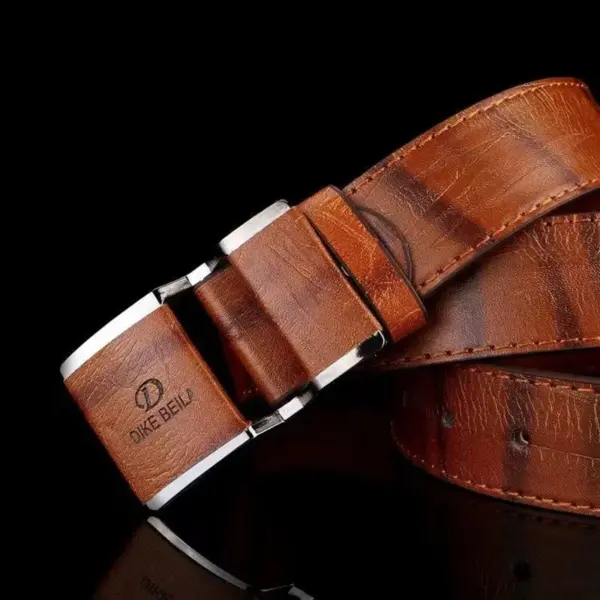 Men's Korean Casual Leather Belt with Smooth Buckle - Image 5