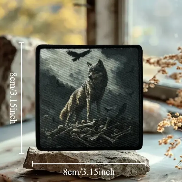 Tactical Wolf Printing Patch Hook & Loop for Clothing - Image 3
