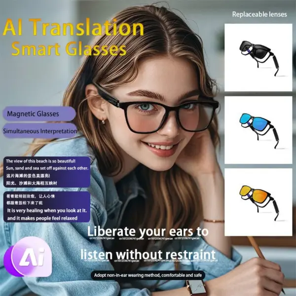 HY-G11 Bluetooth Smart Translation Sunglasses AI Model F06F07F08 - Image 2