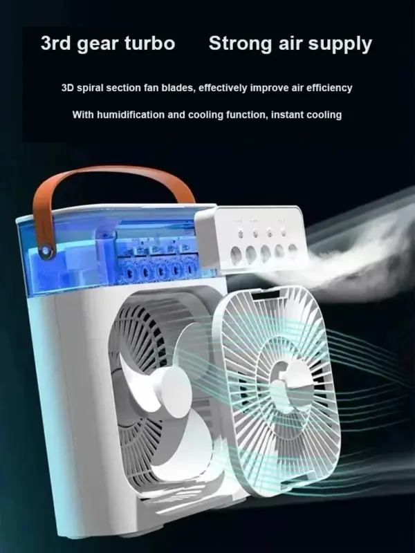 Portable 3-in-1 Humidifier Fan with LED Lights - Image 4
