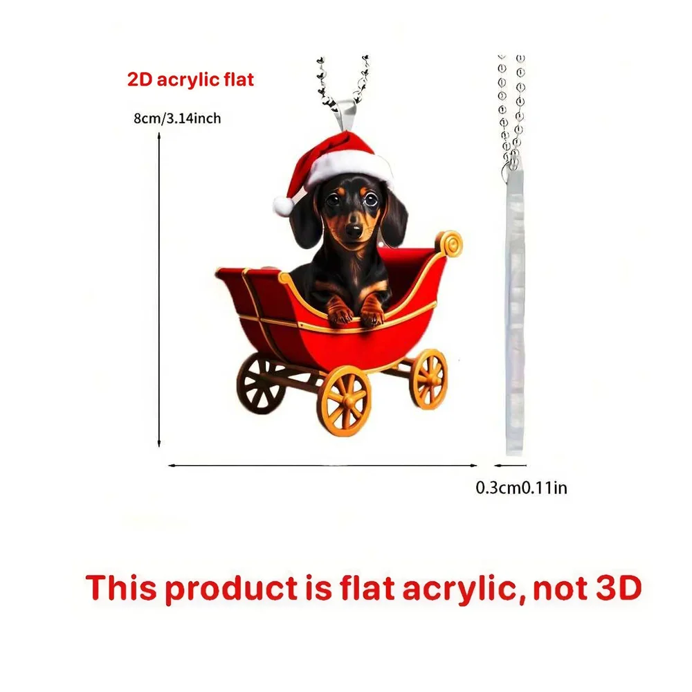 Christmas Riding Dog Acrylic Keychain 6 Christmas Riding Dog Acrylic Keychain - Image 6