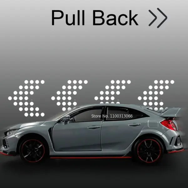 1:32 Honda Civic Type-R C63S Alloy Toy Car - Image 5