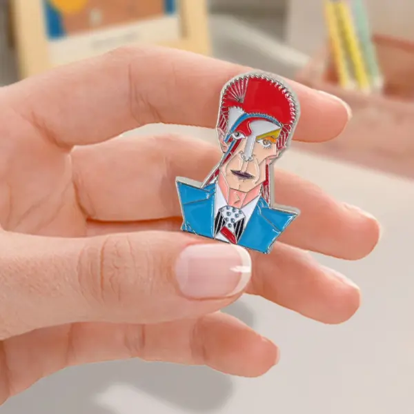 Red Hair Rocker Brooch Creative Cartoon Pin - Image 4