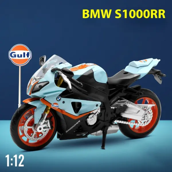 1:12 BMW S1000 RR Gulf Oil Diecast Model - Image 6