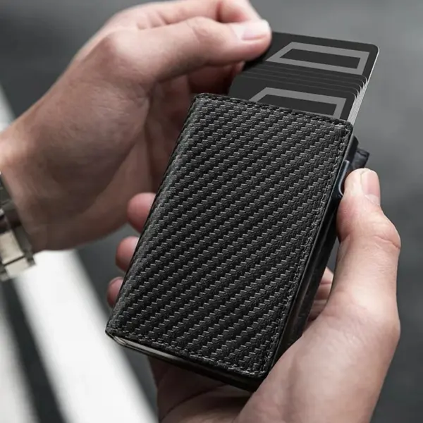 Slim RFID-Blocking Wallet with Coin Slot for Men - Image 5