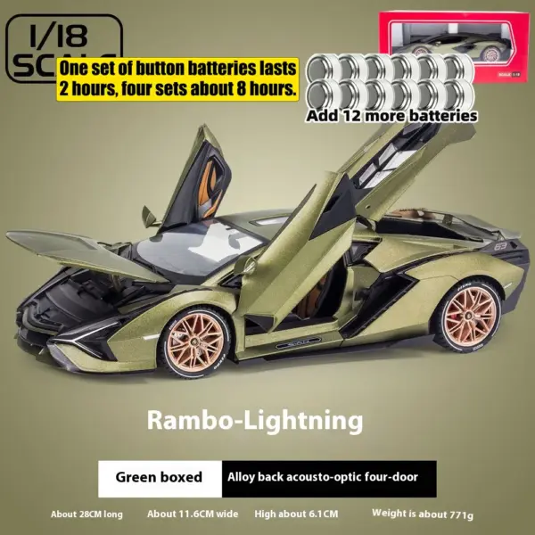 1/18 SIAN Lightning FKP37 Diecast Supercar Model - Image 18