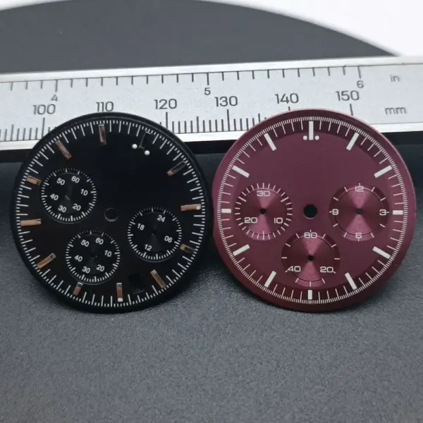 VK63 32.5mm Quartz Watch Dial with Luminous Hands - Image 2