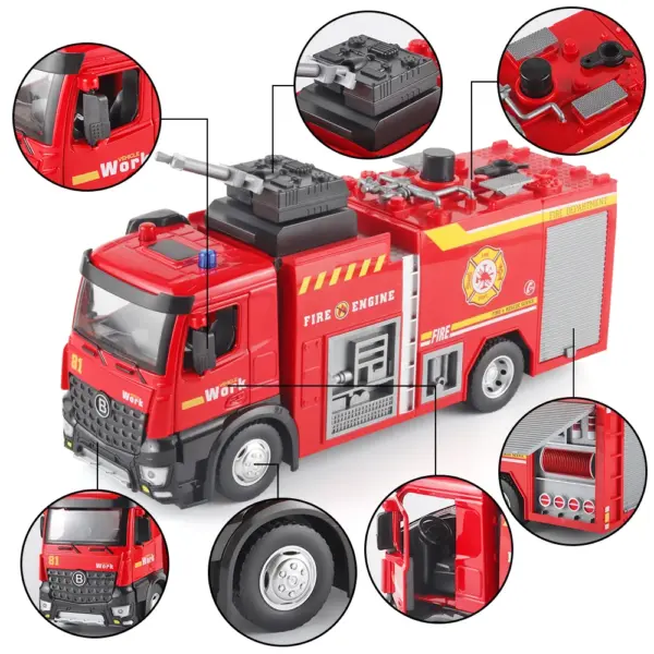 Water Spray Fire Engine Model Toy for Kids - Image 8