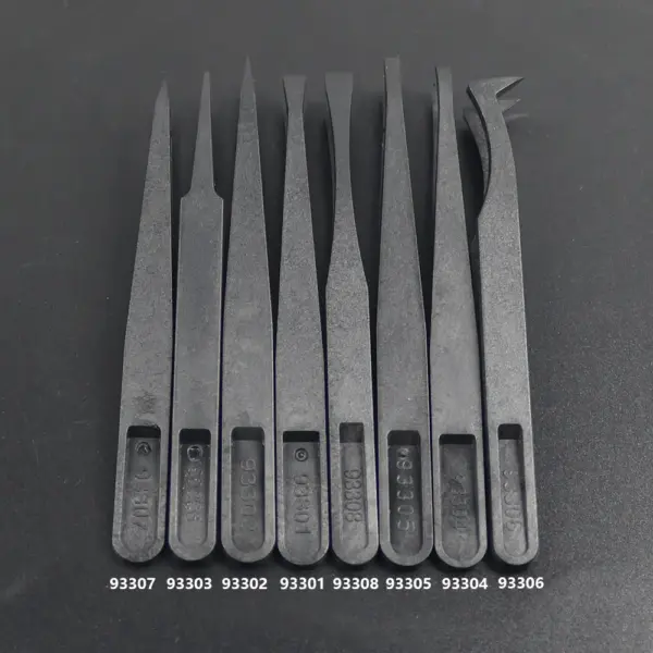 Black Watchmaker Carbon Fiber Tweezers for Repair - Image 6