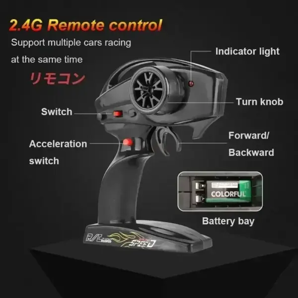 High-Speed 1/10 Drift RC Car with Dual Batteries - Image 5