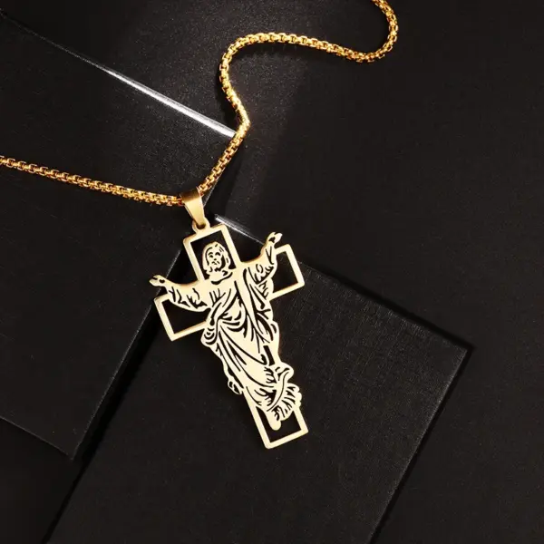 Vintage Christian Cross Stainless Steel Pendant AL20401 - Image 41