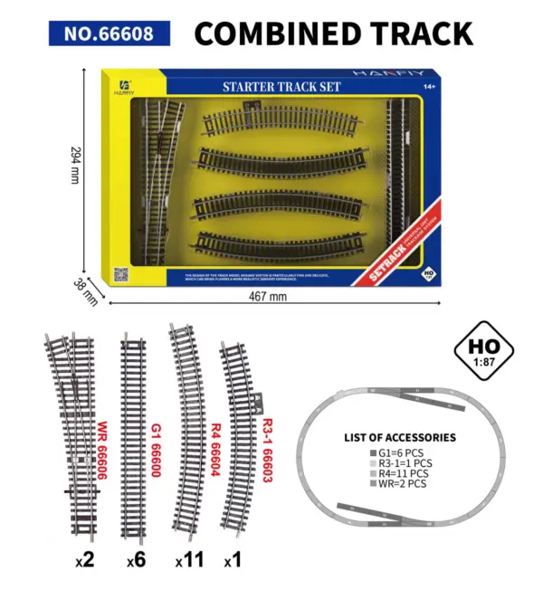 1/87 Scale Nickel Silver Railway Curved Track Set - Image 34