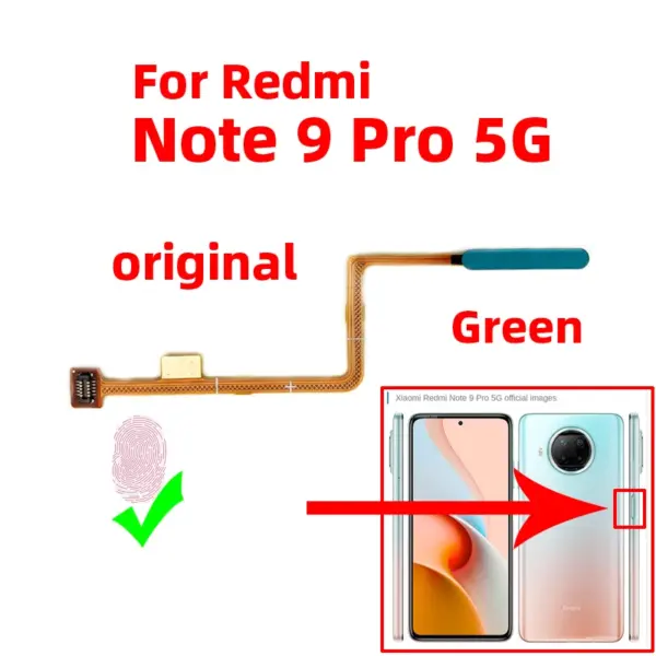 Original Touch ID Fingerprint Sensor for Xiaomi Redmi Note 9 Pro 5G - Image 4