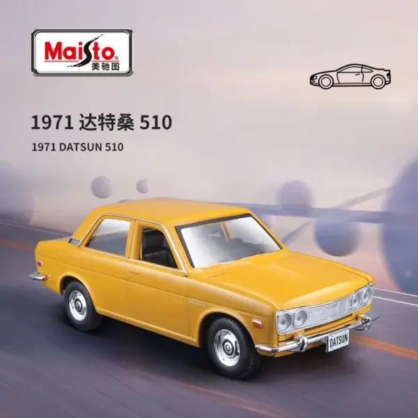 Maisto 1:24 1971 DATSUN 510 Diecast Car Collection - Image 3
