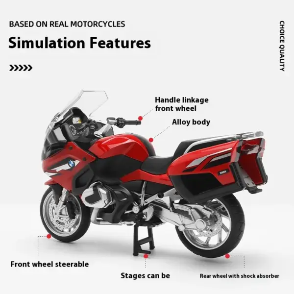 BMW R1250RT 1:12 Diecast Motorcycle Model - Image 2