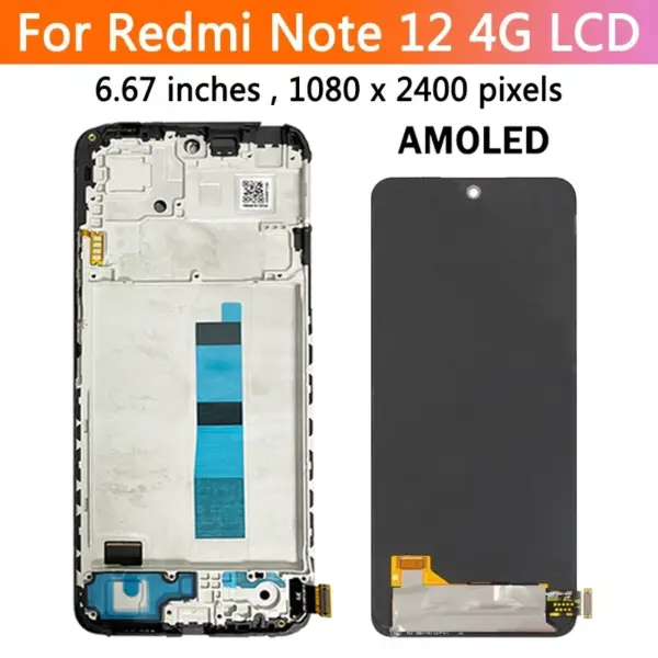 6.67'' AMOLED LCD Display for Xiaomi Redmi Note 12 4G - Image 4