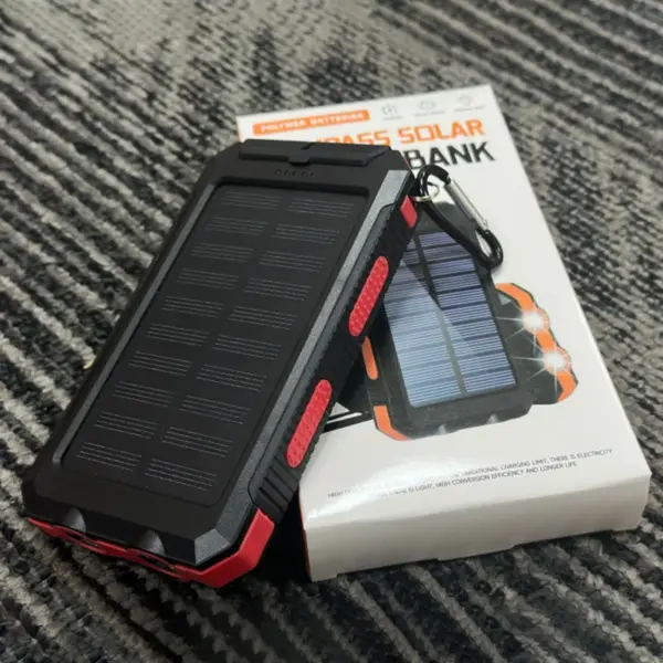 20000mAh Waterproof Solar Power Bank with Compass - Image 10