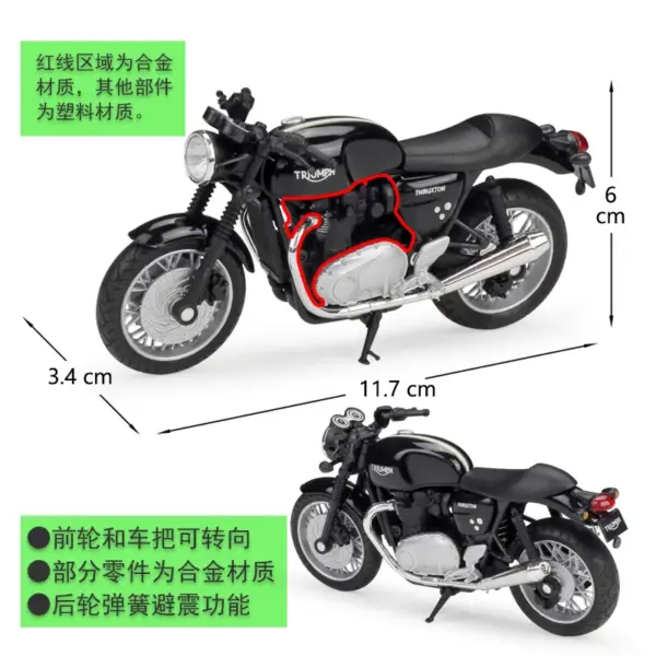 WELLY 1:18 Triumph Thruxton 1200 Diecast Model - Image 2