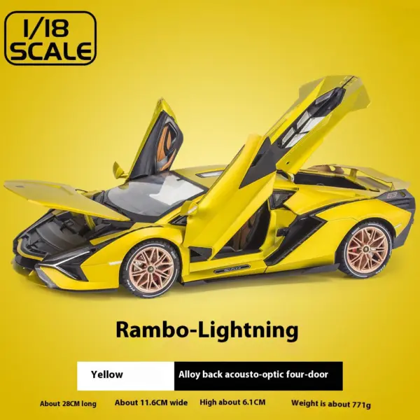 1/18 SIAN Lightning FKP37 Diecast Supercar Model - Image 9