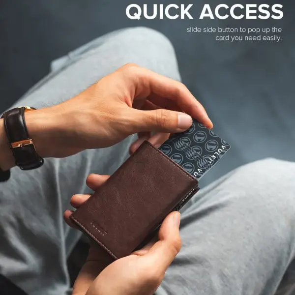 Men's RFID Card Wallet with Coin and Bill Compartments - Image 3