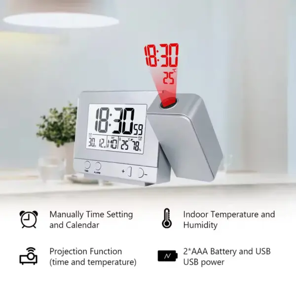 FanJu FJ3531 Digital Alarm Clock with Projection - Image 3
