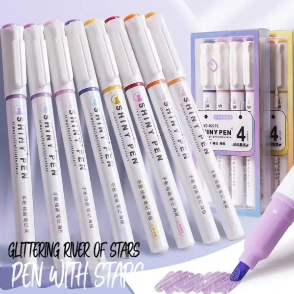 Kawaii Glitter Pastel Highlighter Set - Image 5