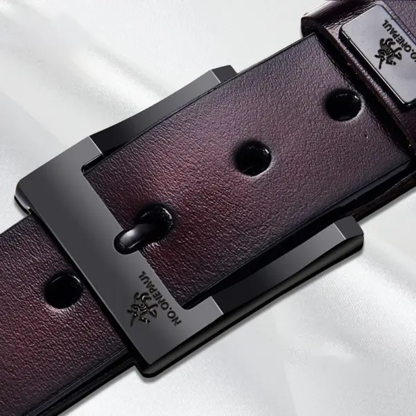 Men's Buckle Jeans Cowhide Casual Belt - Image 2