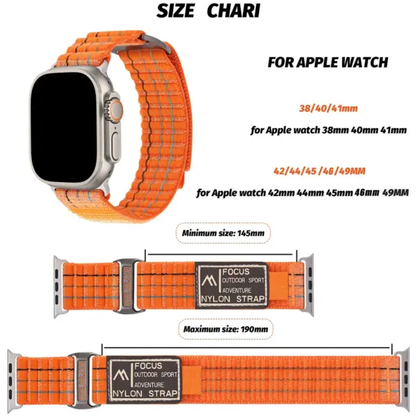Nylon Loop Strap for Apple Watch Series 9-4 - Image 5