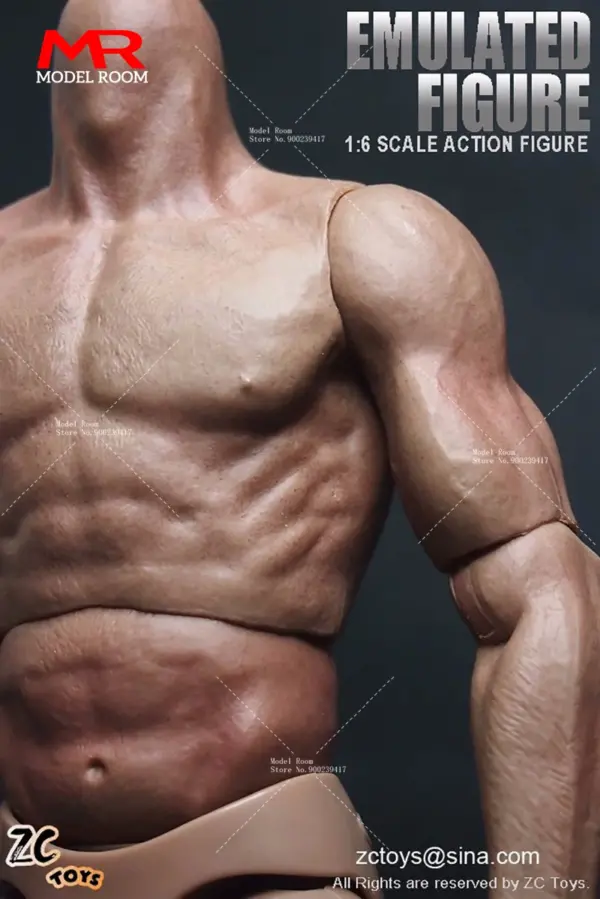 1/6 Male Muscle Action Figure with Replaceable Hands - Image 3