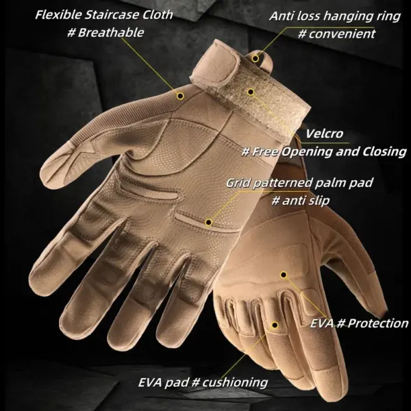 Tactical Full Finger Gloves for Outdoor Activities - Image 4
