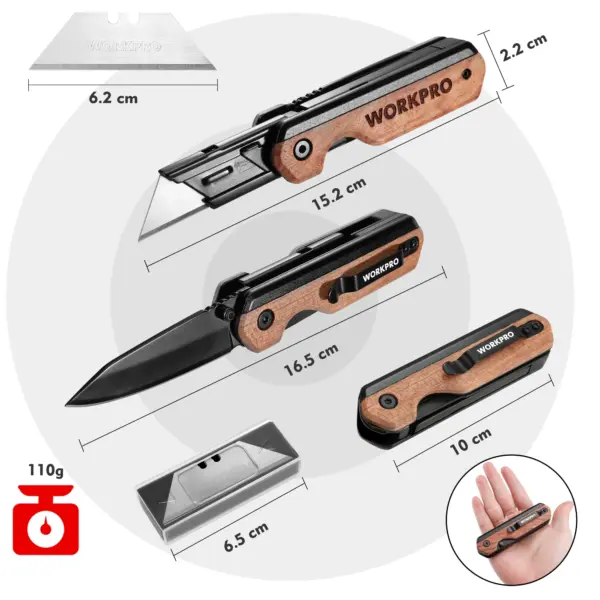 WORKPRO Multifunction Folding Utility Knife with 10 Blades - Image 2