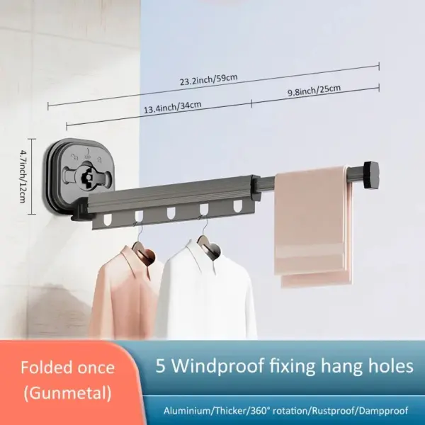 Wall-Mounted Retractable Clothes Drying Rack - Image 9