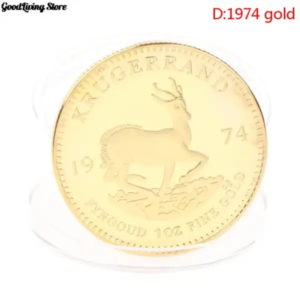 South African Gold Krugerrand Replica Coin 4cm - Image 11